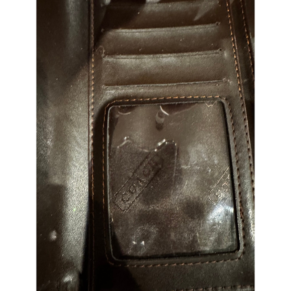 Women's Coach Brown & Beige Signature Canvas Wallet One Size - Picture 6 of 11